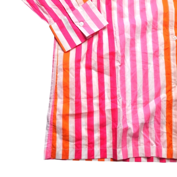 NWT BEACH RIOT Alexa Stripe Long Sleeve Cover-Up Shirt Sunset Stripes PL - Picture 8 of 9